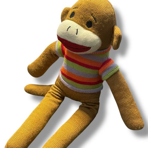 Dan Dee Plush Sock Monkey Stuffed Animal Shower Stripe Nursery Shower Gift 19" - Picture 13 of 14